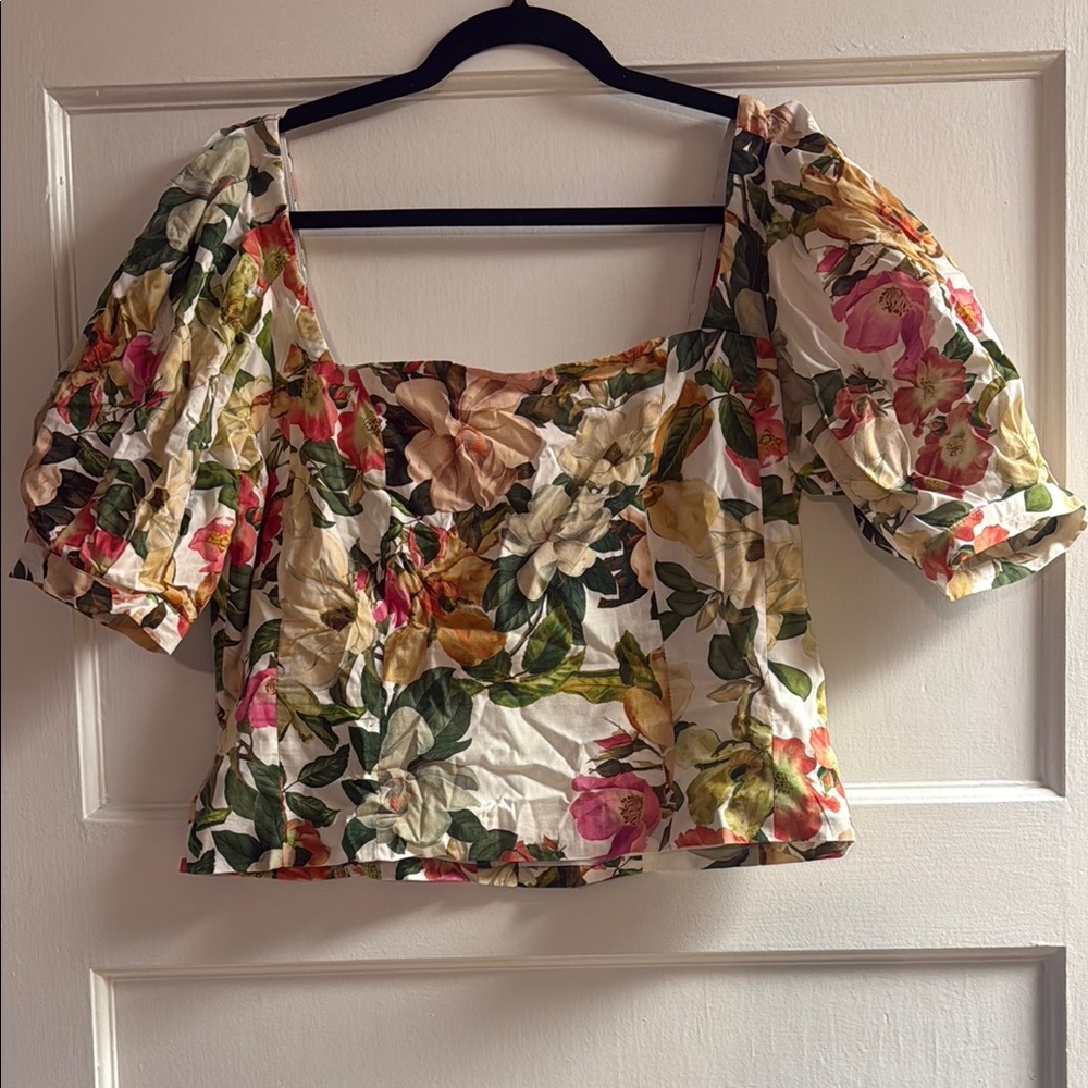 ANTONIO MELANI Multicolor Floral Square Neck Blouse